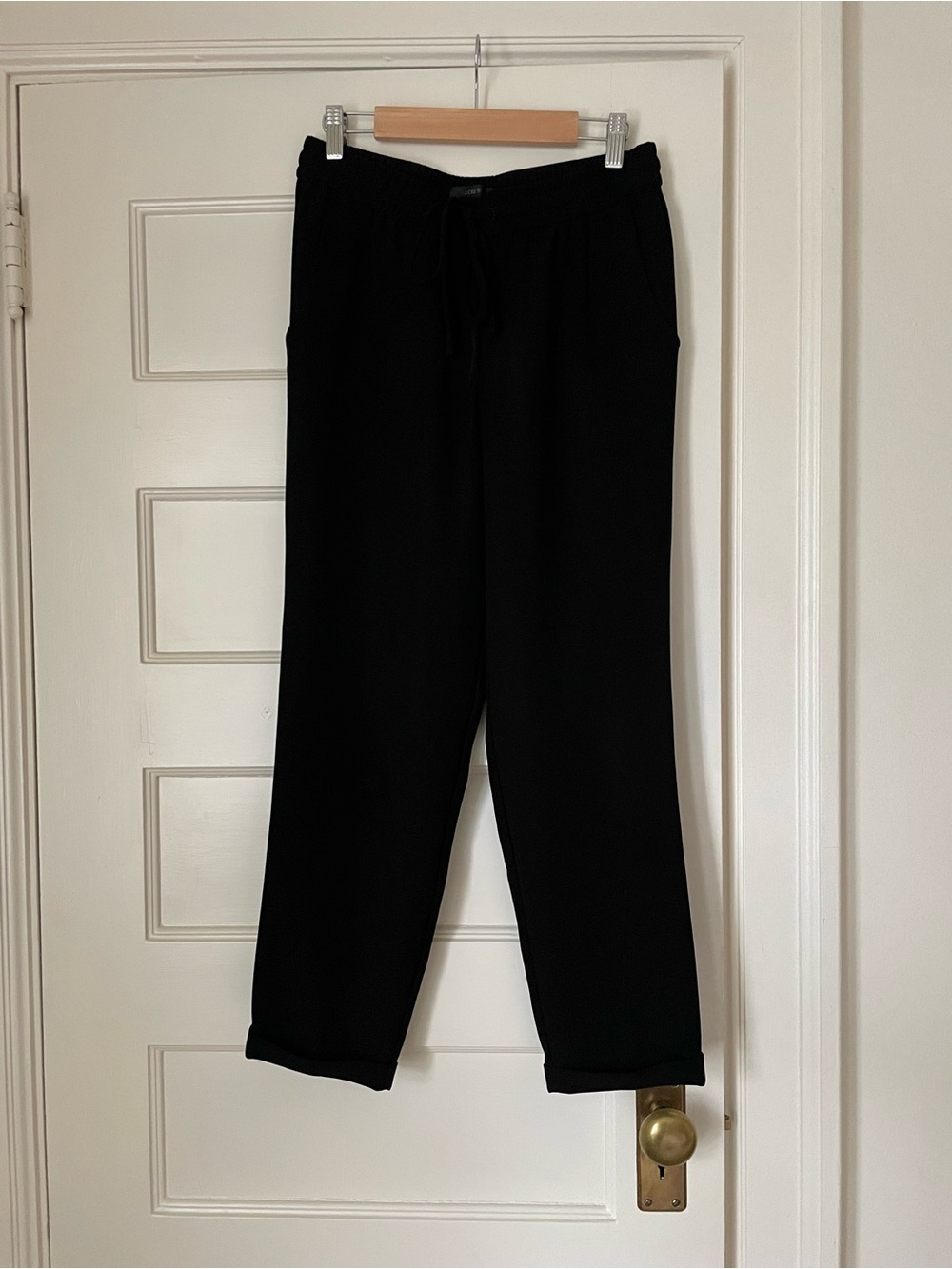 J. Crew Trouser, cropped drawstring waist and cuffed leg opening, Size 2
